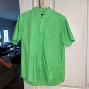 Polo button up shirt with orange logo